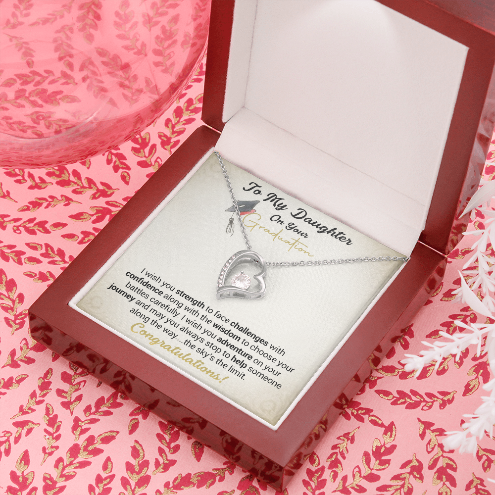 To My Daughter On Your Graduation - I Wish You Strength - Forever Love Necklace