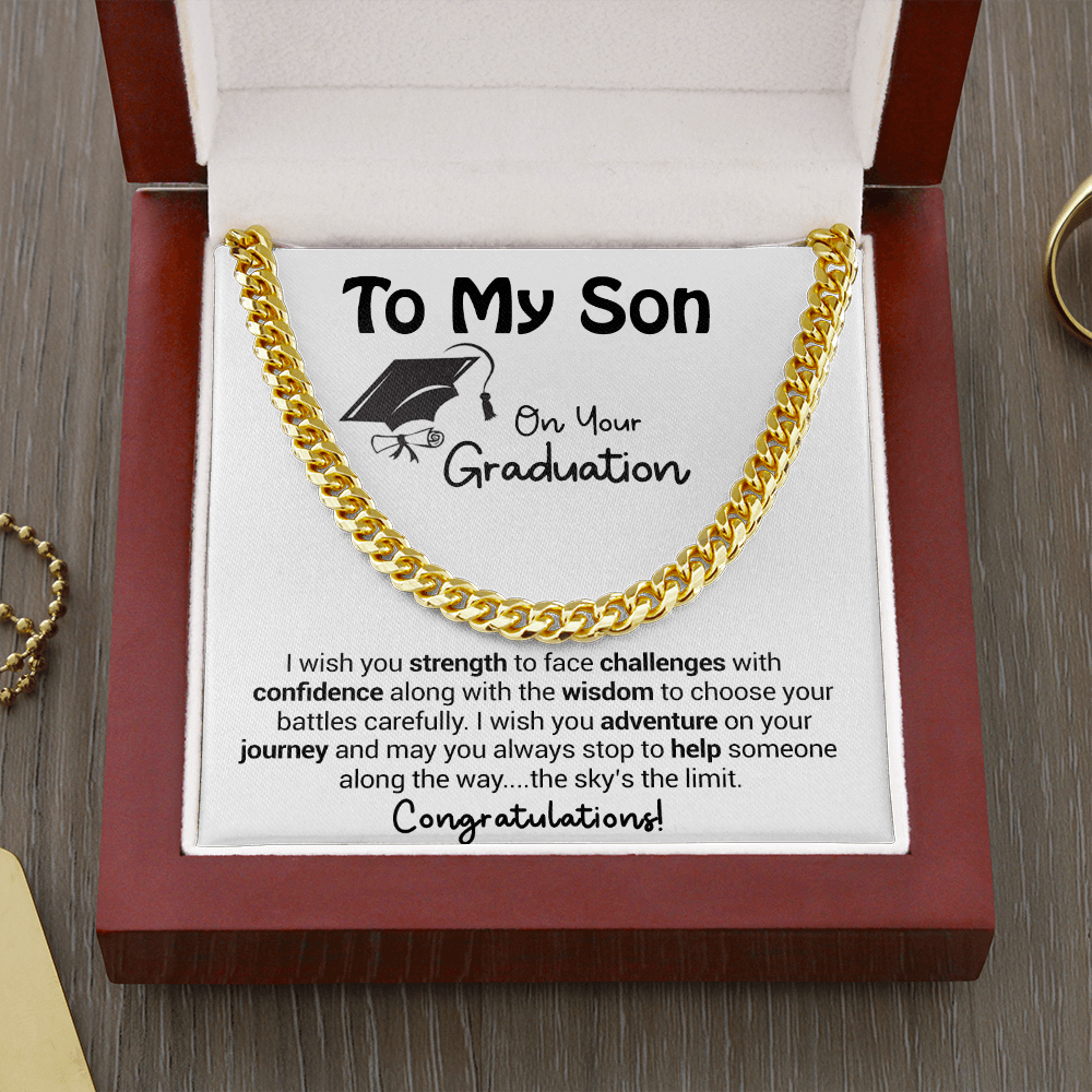 To My Son On Your Graduation - I Wish You Strength - Cuban Link Chain