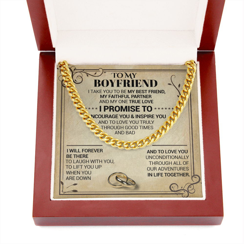 To My Boyfriend - I Take You To Be My Best Friend - Cuban Link Chain Necklace