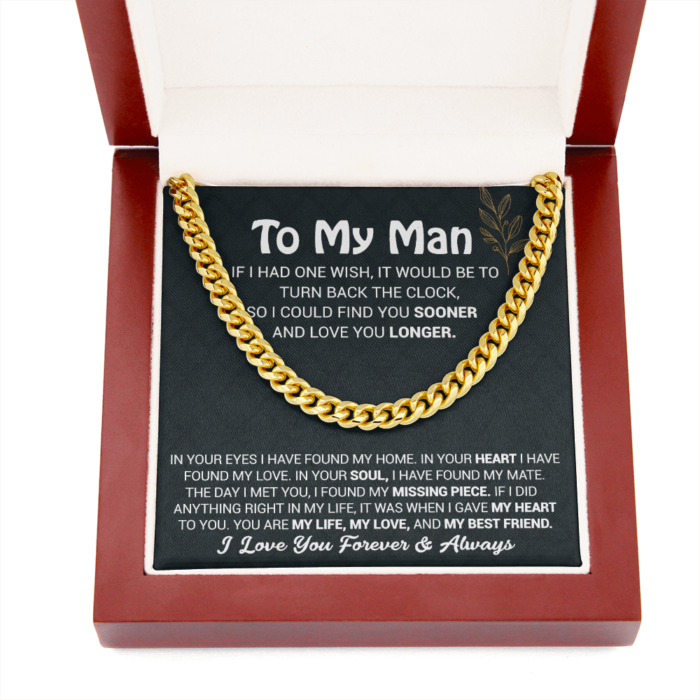 To My Man - In Your Eyes I Have Found My Home - Cuban Link Chain
