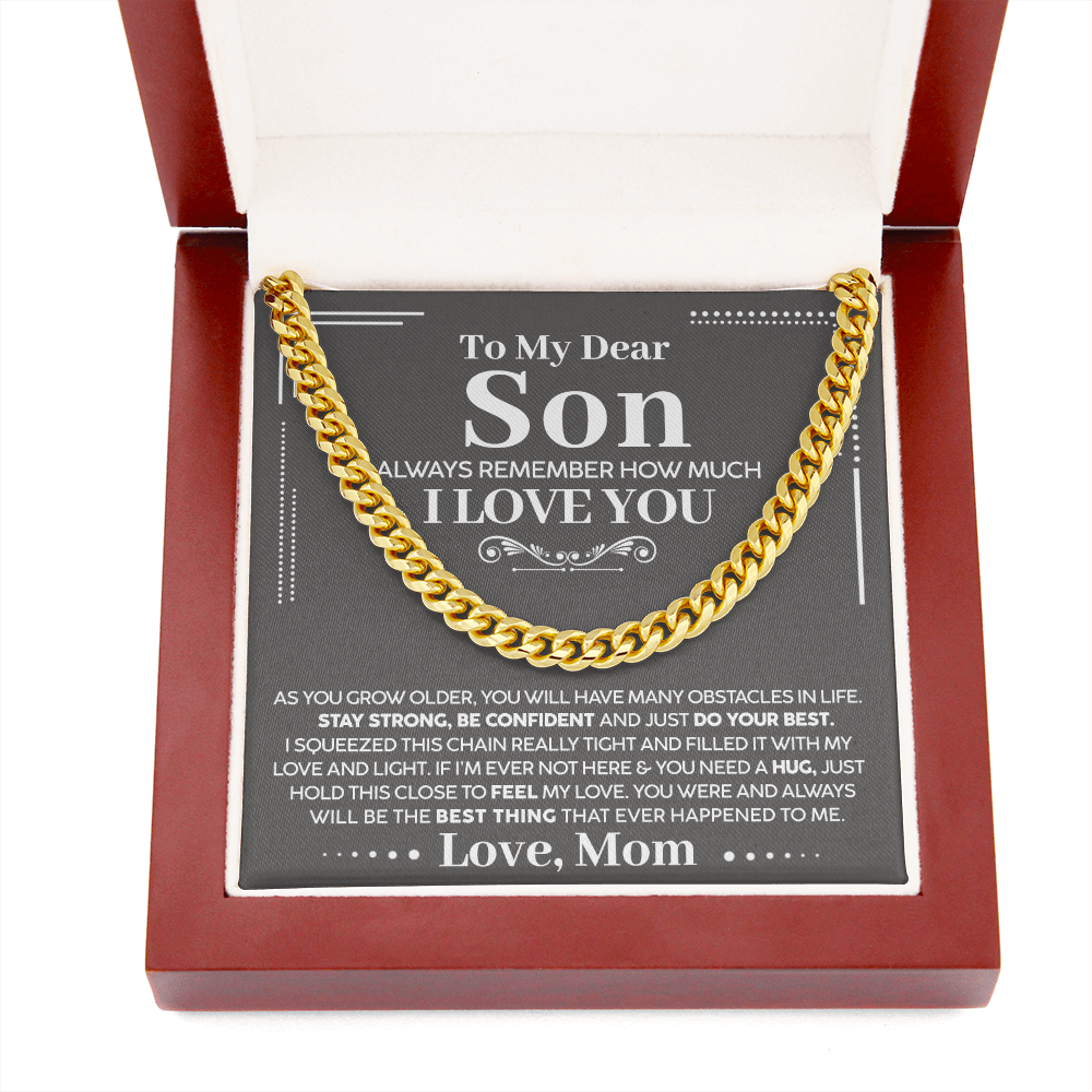 To My Dear Son - Always Remember How Much I Love You - Cuban Chain Necklace