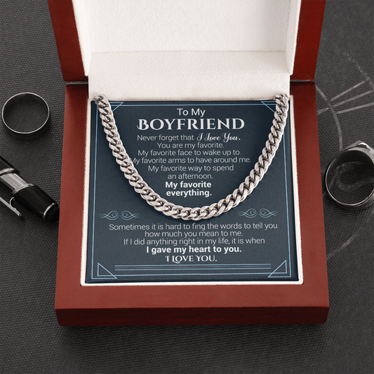 To My Boyfriend - Never Forget That I Love You - Cuban Link Necklace