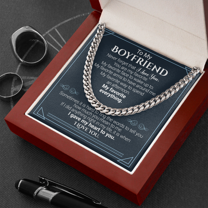 To My Boyfriend - Never Forget That I Love You - Cuban Link Necklace