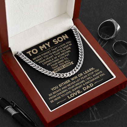 To My Son - Never Forget That I Love You - Cuban Chain Necklace