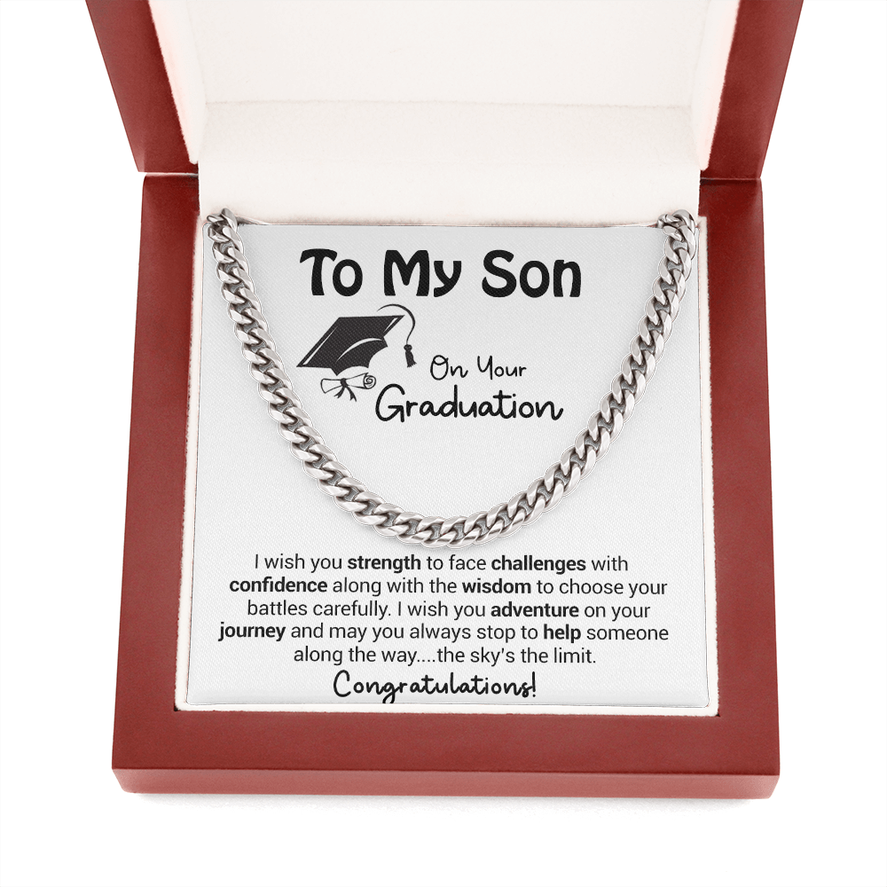 To My Son On Your Graduation - I Wish You Strength - Cuban Link Chain