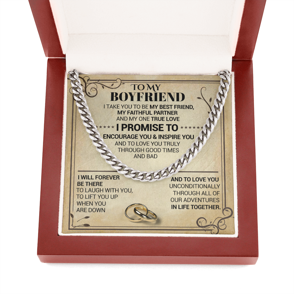 To My Boyfriend - I Take You To Be My Best Friend - Cuban Link Chain Necklace
