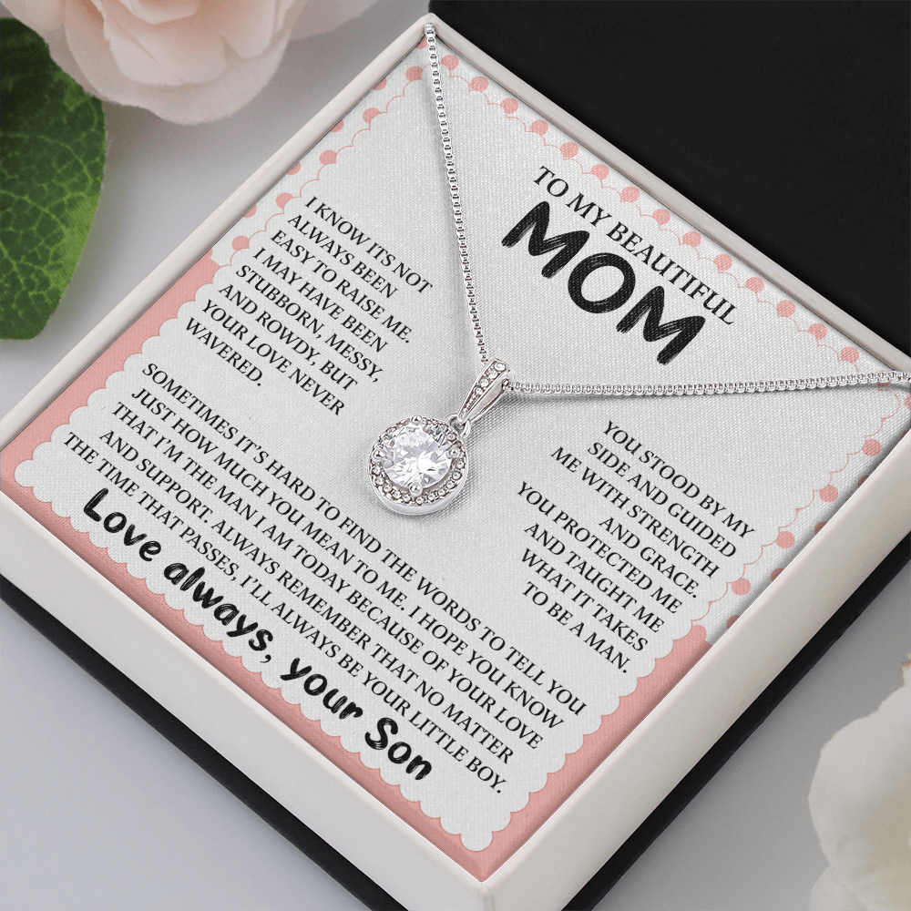 To My Beautiful Mom - I'll Always Be Your Little Boy - Eternal Hope Necklace