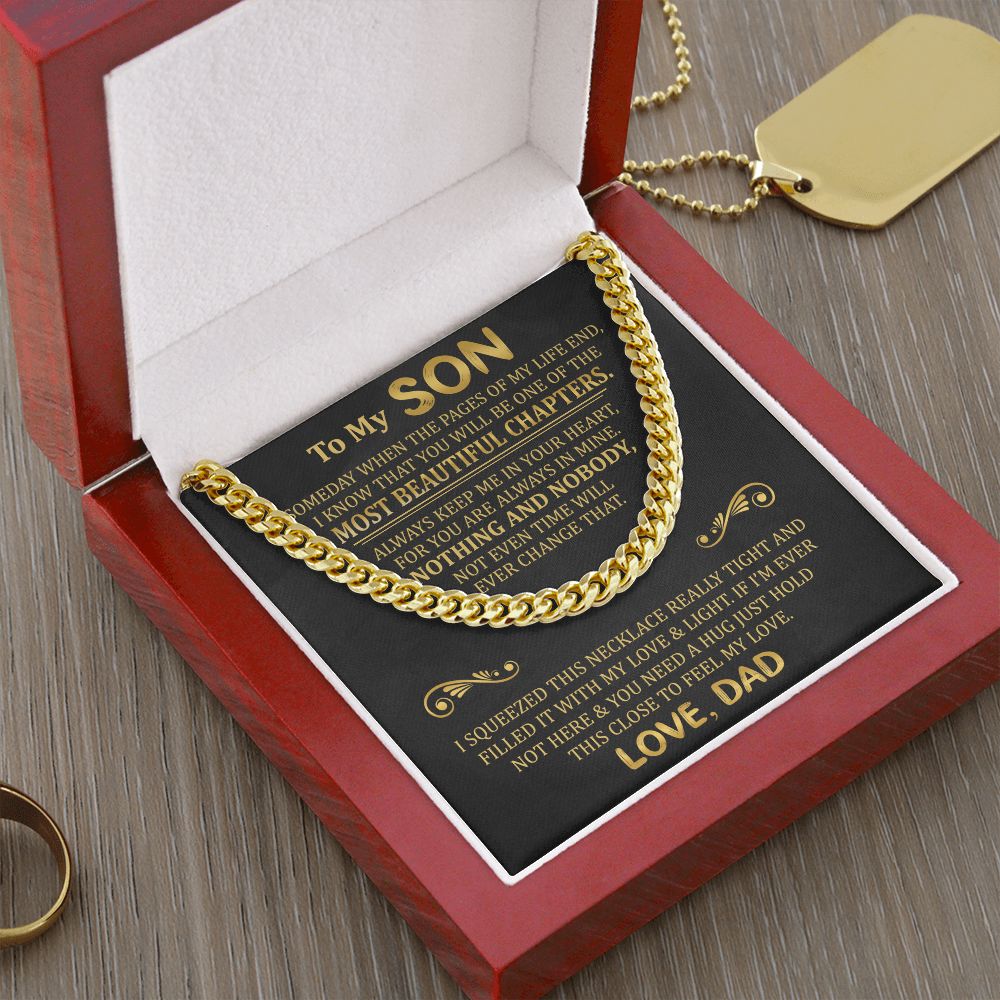 To My Son - Always Keep Me In Your Heart - Cuban Link Necklace