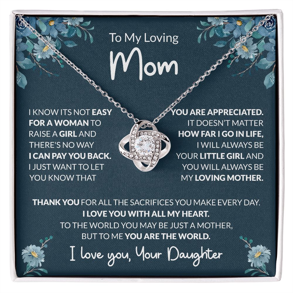 To My Loving Mom - World To Me - Love Knot Necklace