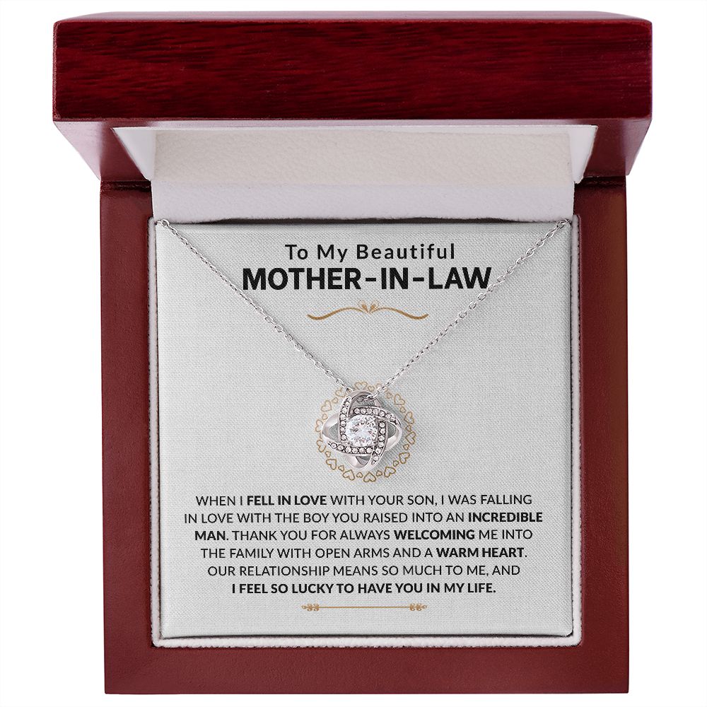 Mother In Law - Thank You For Always Welcoming Me - Love Knot Necklace