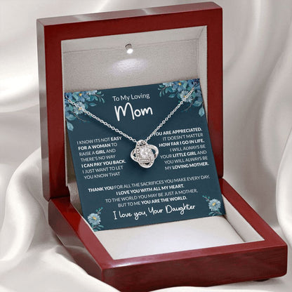To My Loving Mom - World To Me - Love Knot Necklace