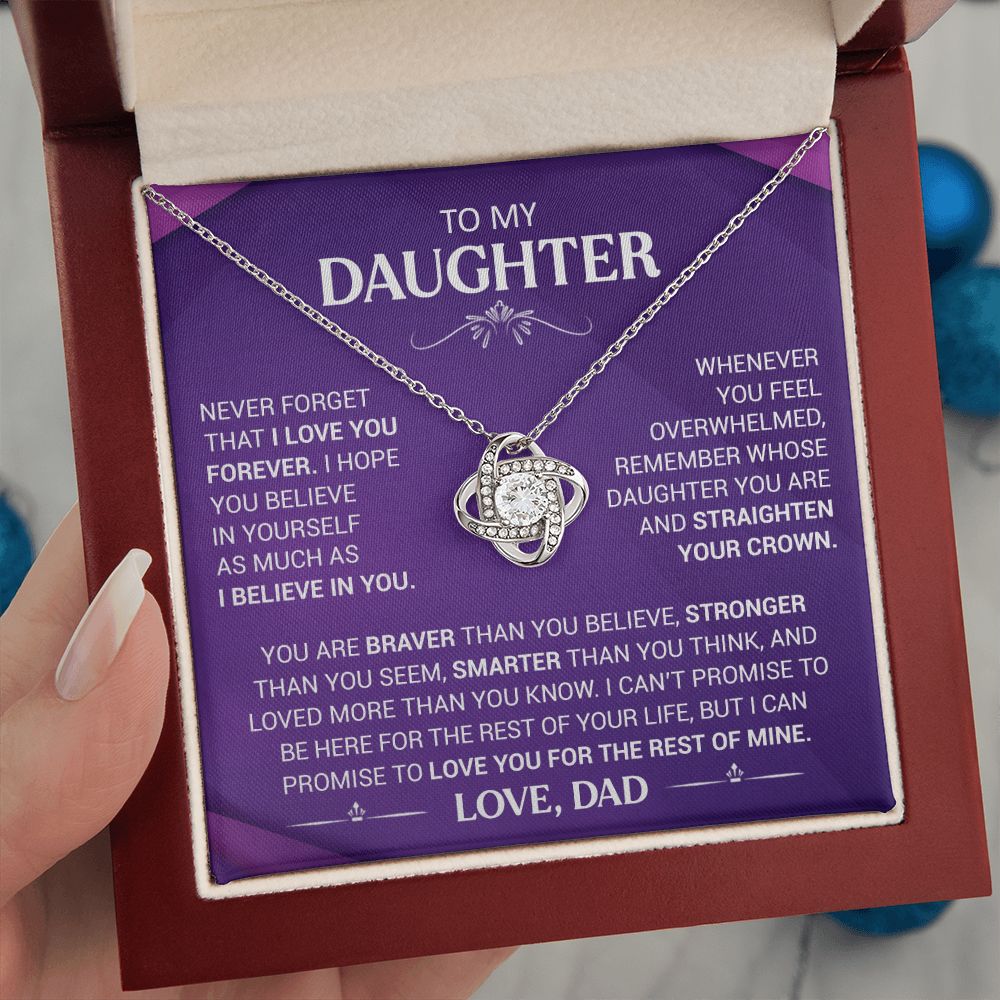To My Daughter - Straighten Your Crown - Love Knot Necklace
