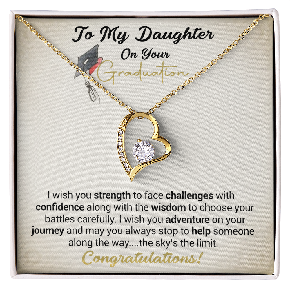 To My Daughter On Your Graduation - I Wish You Strength - Forever Love Necklace