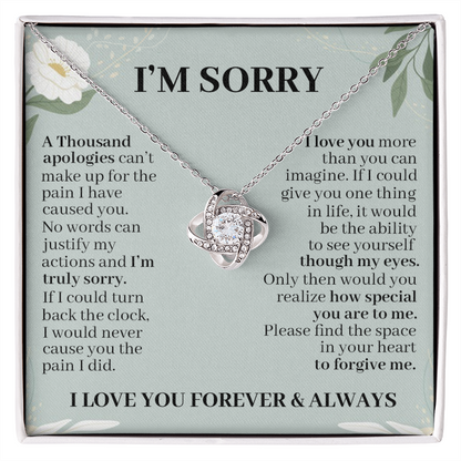 I'm Sorry A Thousand Apologies - Love Knot Necklace