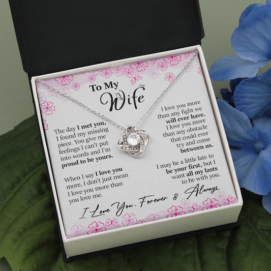 To My Wife - The day I Met You - Love Knot Necklace