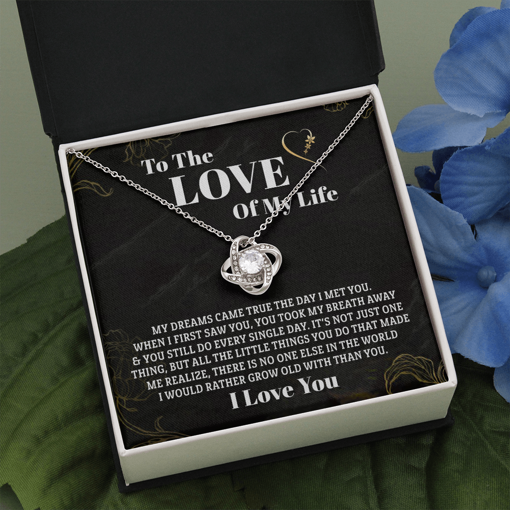 To The Love Of My Life - My Dream Came True -  Love Knot Necklace