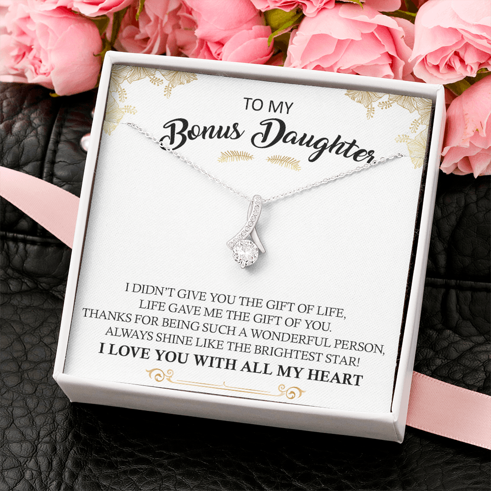 To My Bonus Daughter - Shine Like The Brightest Star - Alluring Beauty Necklace