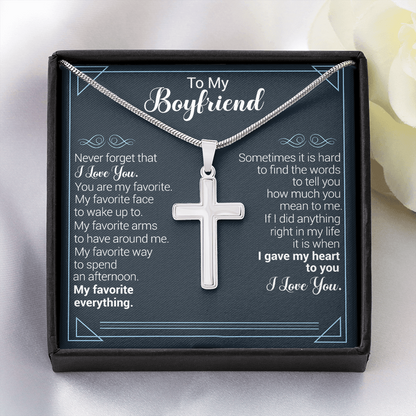 To My Boyfriend - Never Forget That I Love You - Cross Necklace