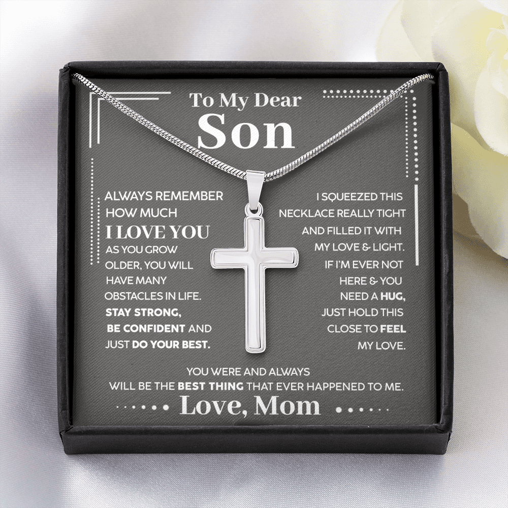 To My Dear Son - Always Remember How Much I Love You - Cross Necklace