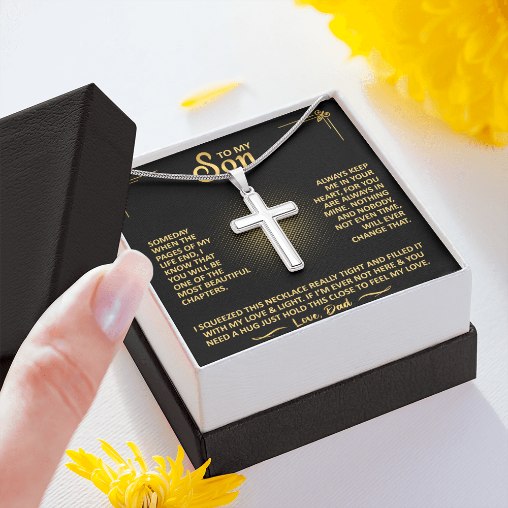 To My Son - Always Keep Me In Your Heart - Cross Necklace
