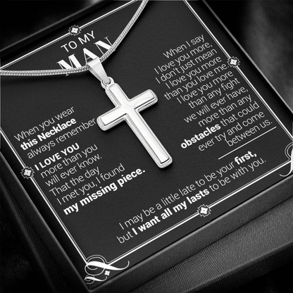 To My Man - I Love You More Than You Will Ever Know - Cross Necklace