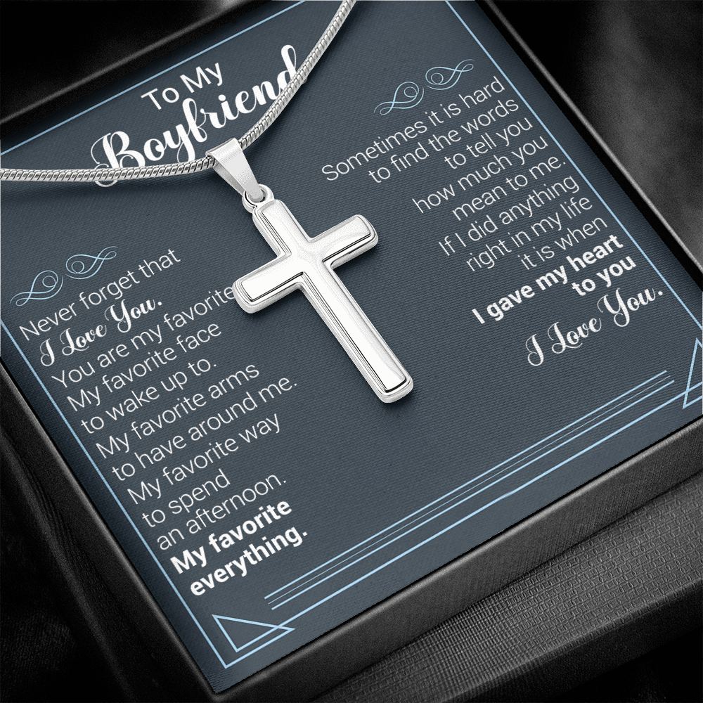 To My Boyfriend - Never Forget That I Love You - Cross Necklace