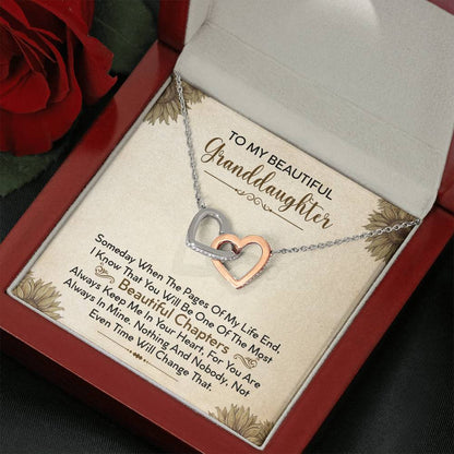 To My Beautiful Granddaughter - Always Keep Me In Your Heart - Interlocking Hearts Necklace