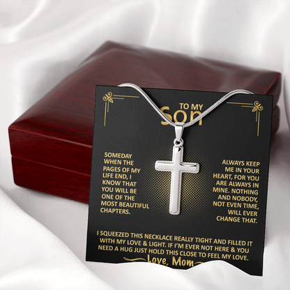 To My Son - Always Keep Me In Your Heart - From Mom - Cross Necklace
