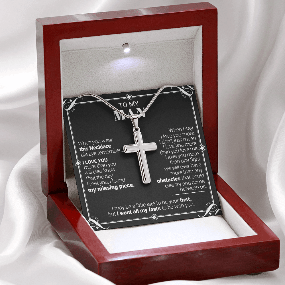 To My Man - I Love You More Than You Will Ever Know - Cross Necklace