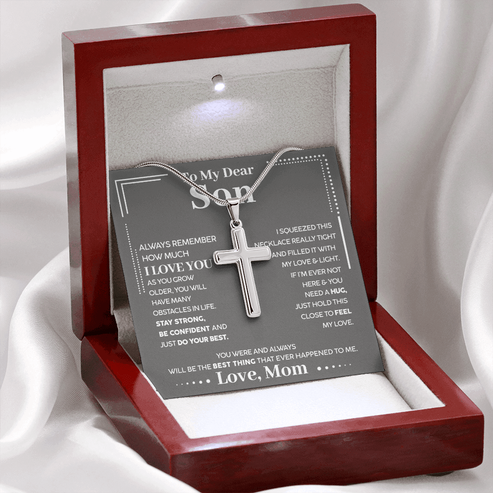 To My Dear Son - Always Remember How Much I Love You - Cross Necklace