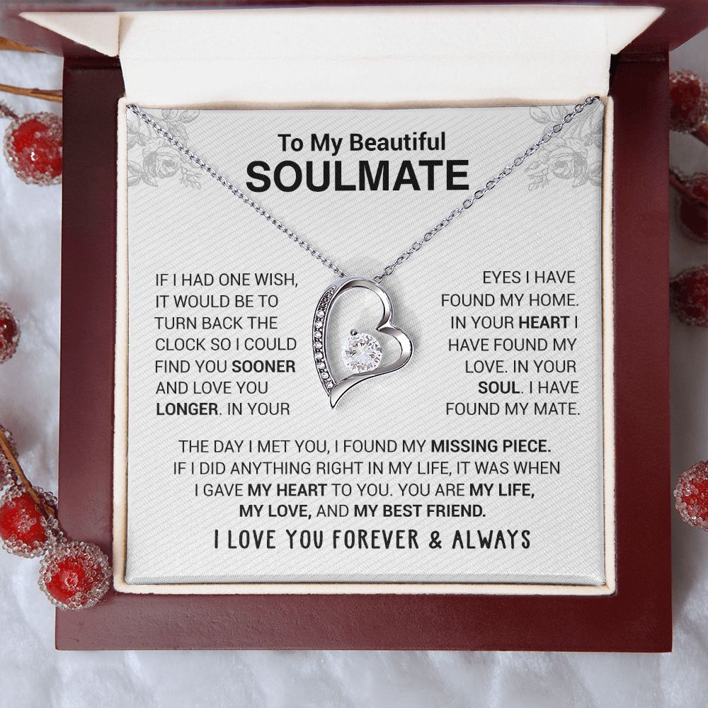To My Beautiful Soulmate - In Your Eyes I Have Found My Home - Forever Love Necklace